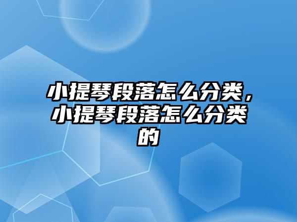 小提琴段落怎么分類，小提琴段落怎么分類的