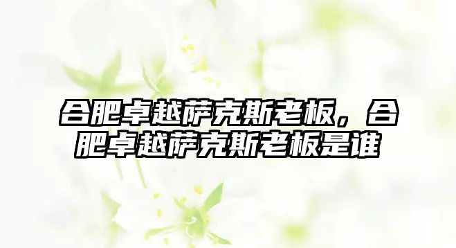 合肥卓越薩克斯老板，合肥卓越薩克斯老板是誰