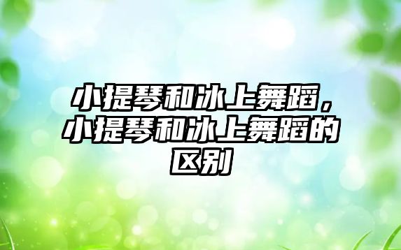 小提琴和冰上舞蹈，小提琴和冰上舞蹈的區別