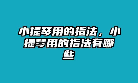 小提琴用的指法，小提琴用的指法有哪些