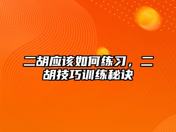 二胡應(yīng)該如何練習(xí)，二胡技巧訓(xùn)練秘訣