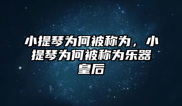 小提琴為何被稱為，小提琴為何被稱為樂器皇后