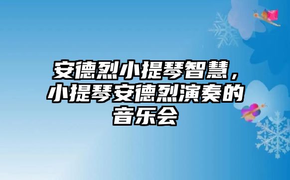 安德烈小提琴智慧，小提琴安德烈演奏的音樂會