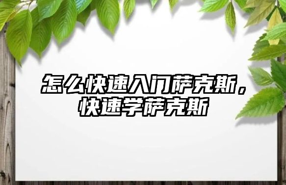 怎么快速入門薩克斯，快速學薩克斯