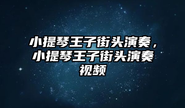 小提琴王子街頭演奏，小提琴王子街頭演奏視頻