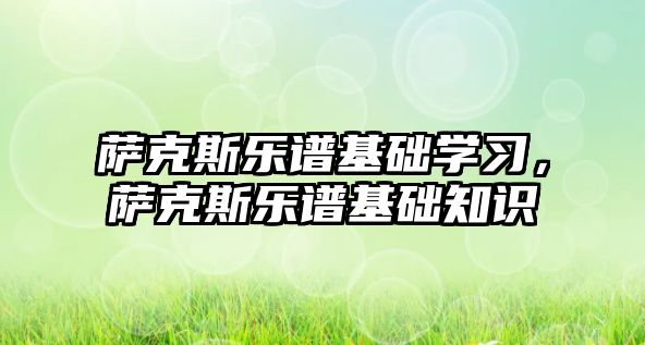 薩克斯樂譜基礎學習，薩克斯樂譜基礎知識