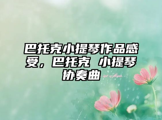 巴托克小提琴作品感受，巴托克 小提琴協奏曲