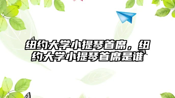 紐約大學(xué)小提琴首席，紐約大學(xué)小提琴首席是誰