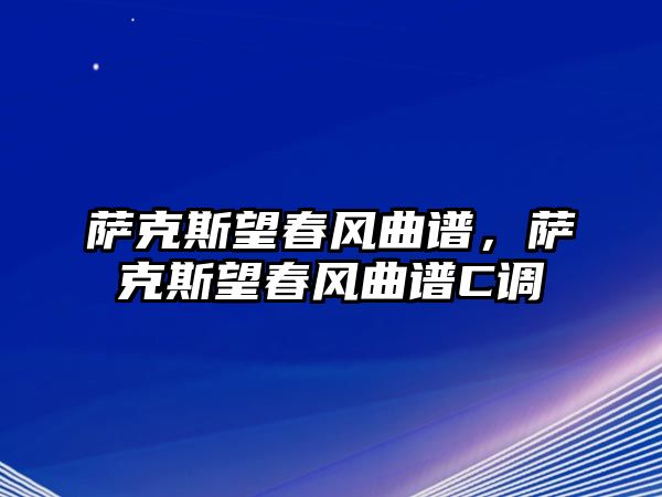 薩克斯望春風曲譜，薩克斯望春風曲譜C調