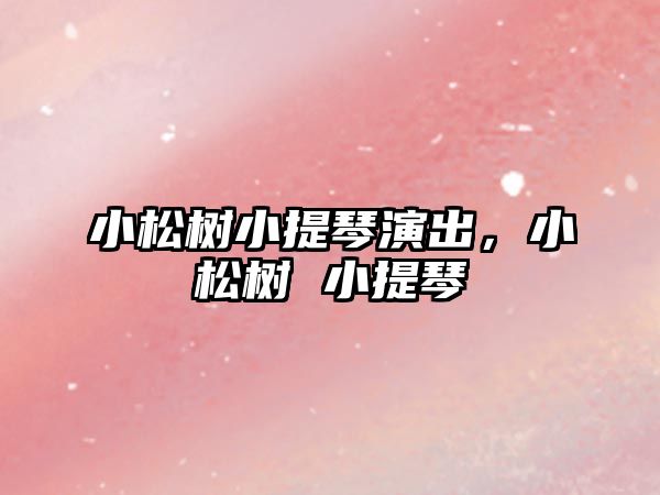 小松樹小提琴演出，小松樹 小提琴