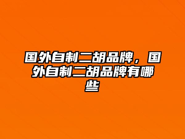 國(guó)外自制二胡品牌，國(guó)外自制二胡品牌有哪些