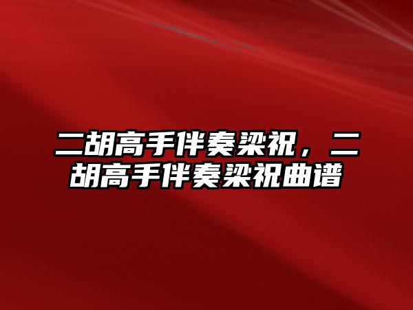 二胡高手伴奏梁祝，二胡高手伴奏梁祝曲譜