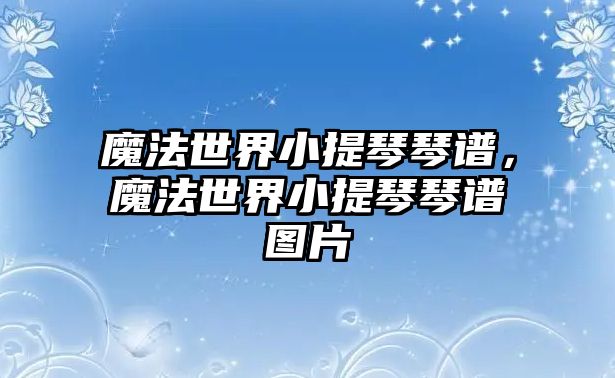 魔法世界小提琴琴譜，魔法世界小提琴琴譜圖片