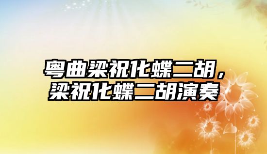 粵曲梁祝化蝶二胡，梁祝化蝶二胡演奏