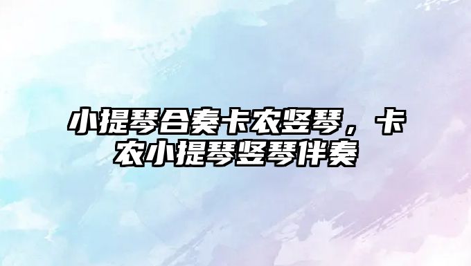 小提琴合奏卡農豎琴，卡農小提琴豎琴伴奏