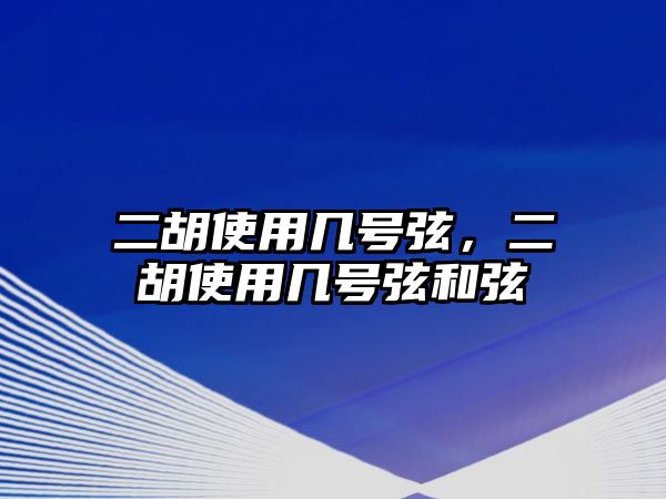 二胡使用幾號弦，二胡使用幾號弦和弦