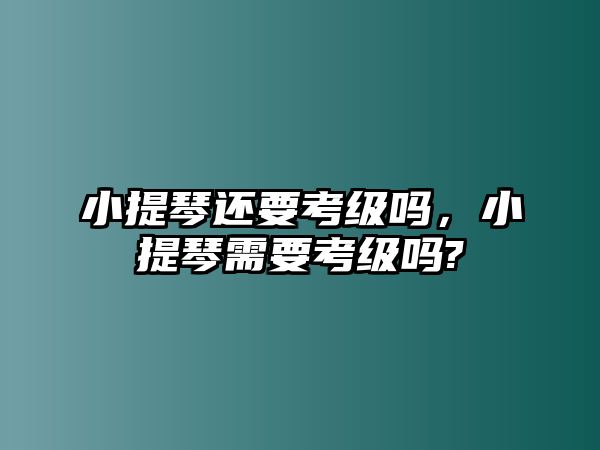 小提琴還要考級嗎，小提琴需要考級嗎?