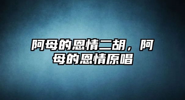 阿母的恩情二胡，阿母的恩情原唱