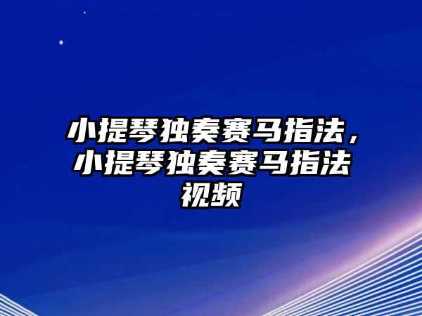 小提琴獨奏賽馬指法，小提琴獨奏賽馬指法視頻