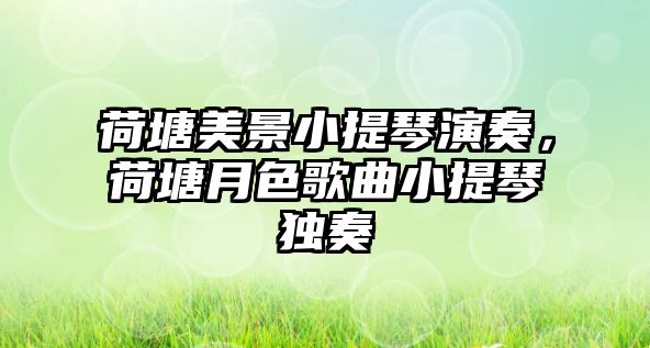 荷塘美景小提琴演奏，荷塘月色歌曲小提琴獨奏