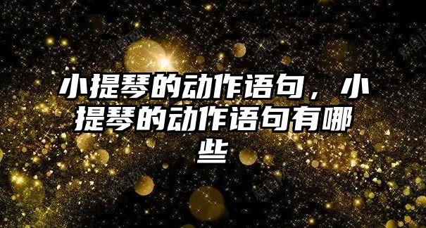 小提琴的動作語句，小提琴的動作語句有哪些