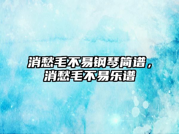 消愁毛不易鋼琴簡譜，消愁毛不易樂譜