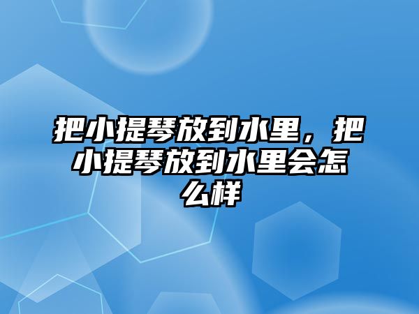 把小提琴放到水里，把小提琴放到水里會怎么樣