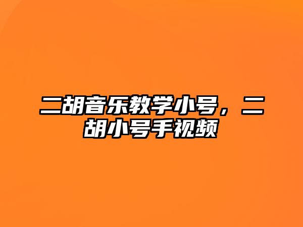 二胡音樂教學小號，二胡小號手視頻