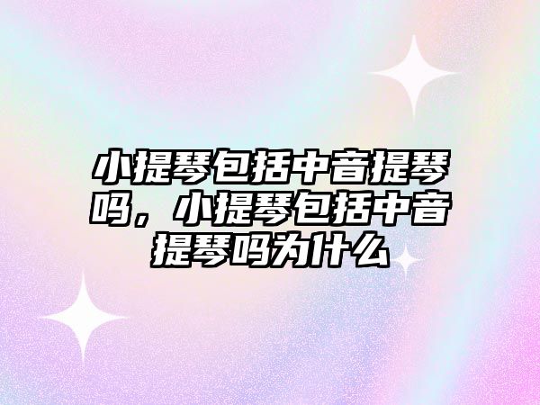 小提琴包括中音提琴嗎，小提琴包括中音提琴嗎為什么