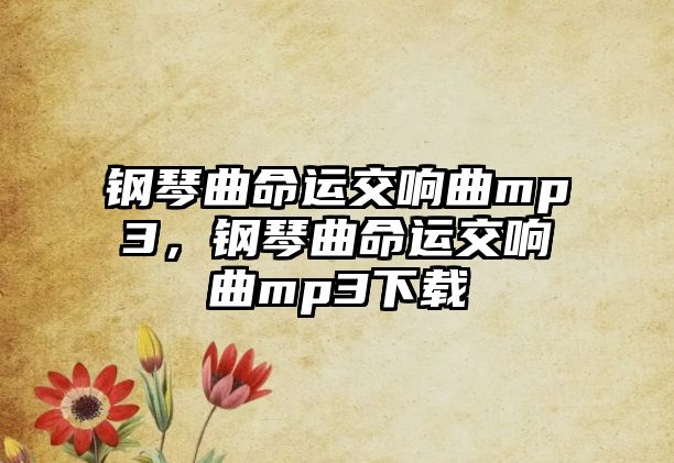 鋼琴曲命運(yùn)交響曲mp3，鋼琴曲命運(yùn)交響曲mp3下載