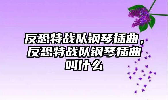 反恐特戰(zhàn)隊(duì)鋼琴插曲，反恐特戰(zhàn)隊(duì)鋼琴插曲叫什么