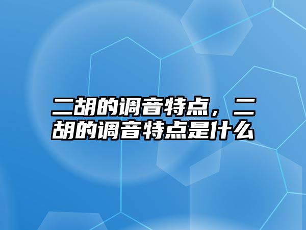 二胡的調音特點，二胡的調音特點是什么