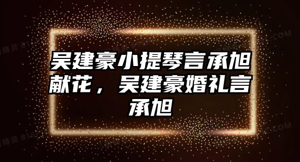 吳建豪小提琴言承旭獻花，吳建豪婚禮言承旭