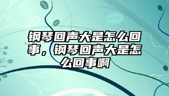 鋼琴回聲大是怎么回事，鋼琴回聲大是怎么回事啊