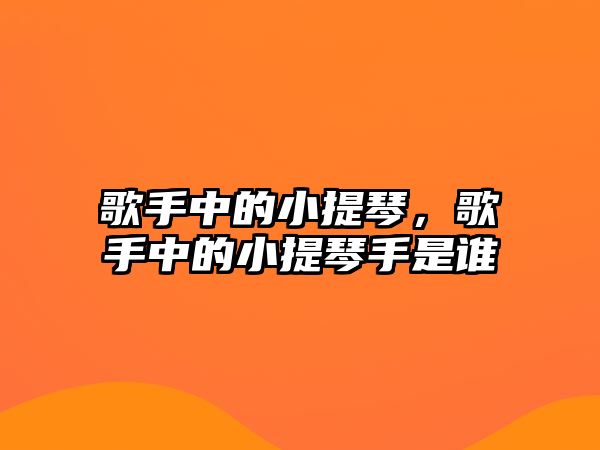 歌手中的小提琴，歌手中的小提琴手是誰