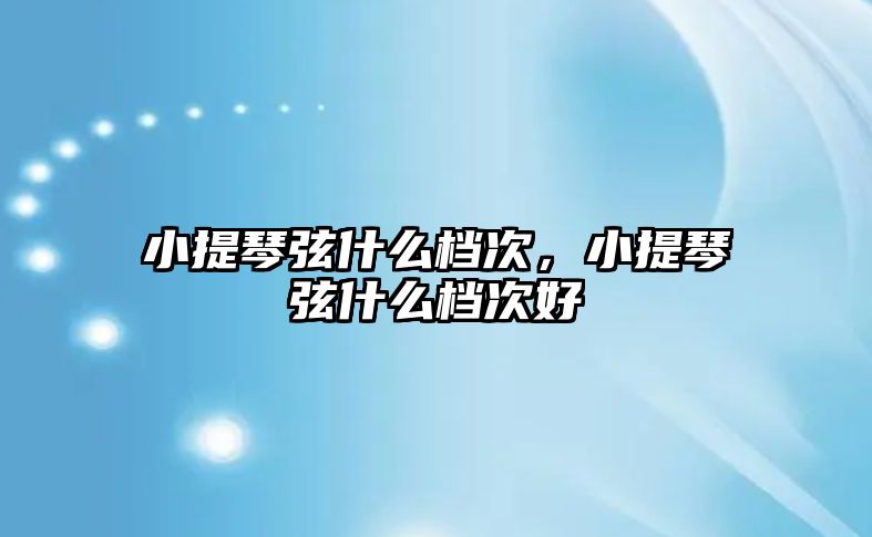 小提琴弦什么檔次，小提琴弦什么檔次好