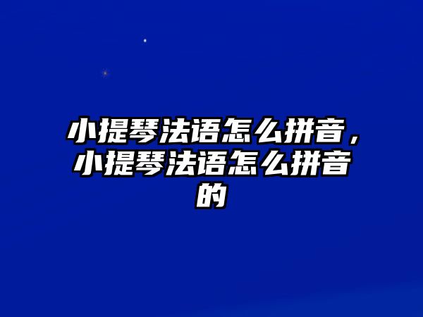 小提琴法語怎么拼音，小提琴法語怎么拼音的