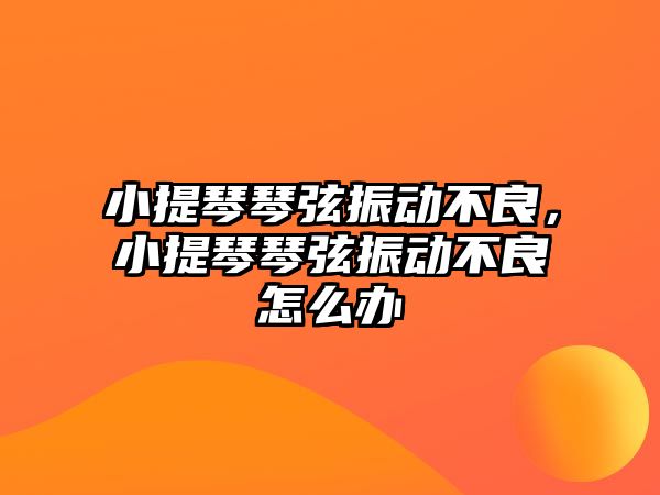 小提琴琴弦振動不良，小提琴琴弦振動不良怎么辦