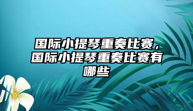 國際小提琴重奏比賽，國際小提琴重奏比賽有哪些