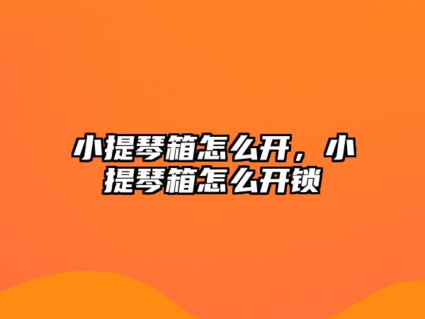 小提琴箱怎么開，小提琴箱怎么開鎖