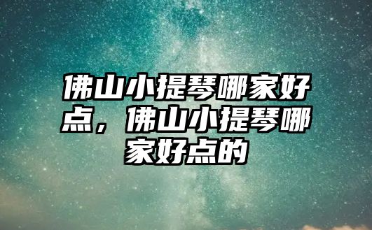 佛山小提琴哪家好點，佛山小提琴哪家好點的