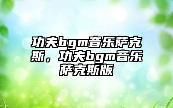 功夫bgm音樂薩克斯，功夫bgm音樂薩克斯版