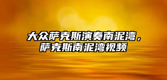 大眾薩克斯演奏南泥灣，薩克斯南泥灣視頻