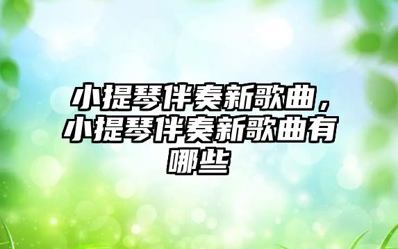 小提琴伴奏新歌曲，小提琴伴奏新歌曲有哪些