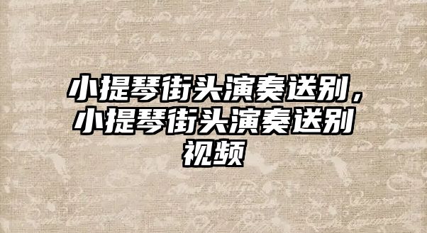 小提琴街頭演奏送別，小提琴街頭演奏送別視頻